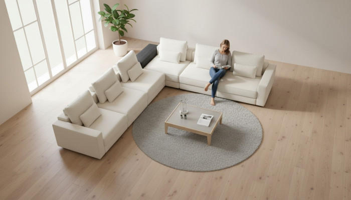 L-shaped white sofa living room combination corner sofa set corner sofa group