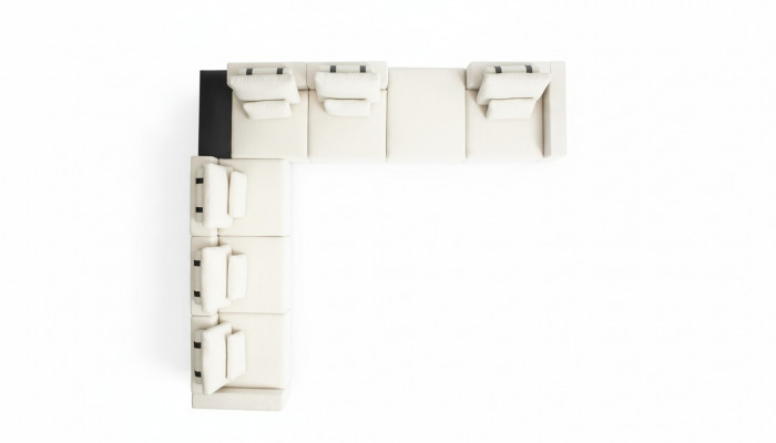 Sectional L-shaped living room furniture upholstered textile couch sofa set luxury furniture
