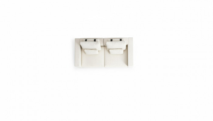 White upholstered sofa modern couch three-seater textile furniture wooden frame new
