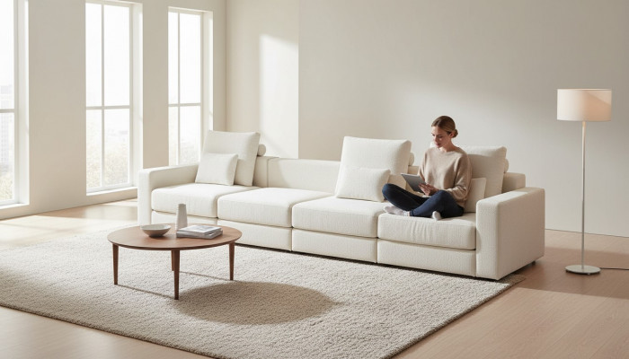 Corner cushion sofa luxury six-seater modern couch corner living group living group