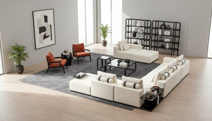 White sofa set upholstery furniture L-shaped sofa corner sofa armchair fabric couch sofas