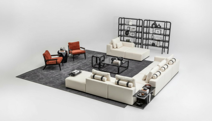 White sofa set upholstery furniture L-shaped sofa corner sofa armchair fabric couch sofas