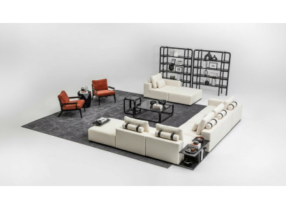 White sofa set upholstery furniture L-shaped sofa corner sofa armchair fabric couch sofas