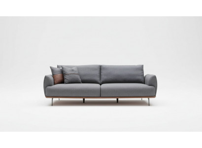 Gray upholstered sofa modern three-seater living room fabric sofa luxury new