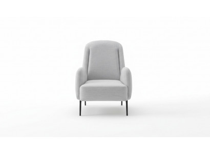 Designer gray armchair luxury 1-seater upholstered armchair textile upholstered armchair