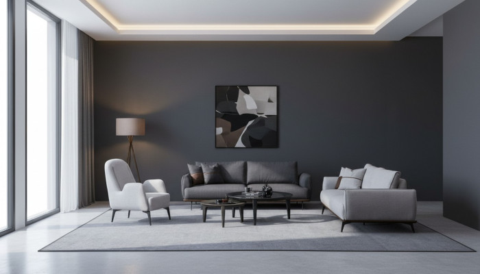 Three-seater sofa set armchair design modern upholstered sofa textile.