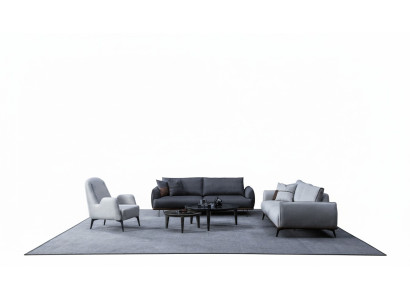 Three-seater sofa set armchair design modern upholstered sofa textile.