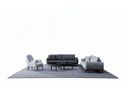 Three-seater sofa set armchair design modern upholstered sofa textile.