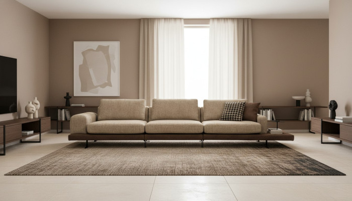 Sofa 4-seater luxury upholstered sofa new design textile living room modern