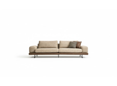 Beige sofa luxury three-seater modern style living room couch upholstery furniture