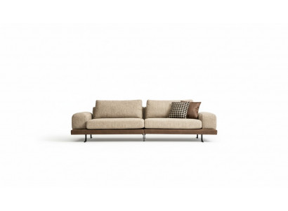 Beige sofa luxury three-seater modern style living room couch upholstery furniture