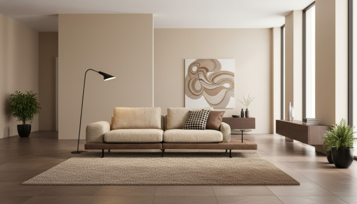 Four-seater storage surface living room upholstered sofa fabric couch modern style