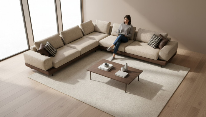 Sectional sofa living room sofa L-shape new couch modern upholstered sofa textile