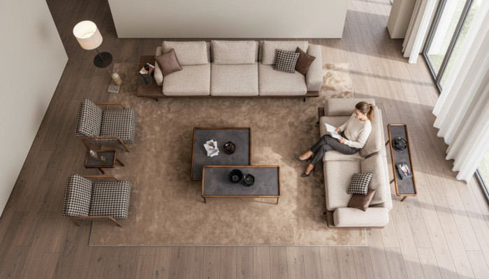 Large Upholstered Seating Group Five-Seater Three-Seater Armchair Living Room Furniture Set