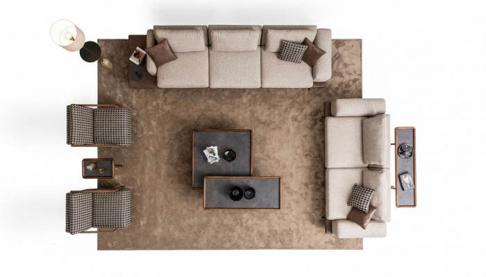 Large Upholstered Seating Group Five-Seater Three-Seater Armchair Living Room Furniture Set
