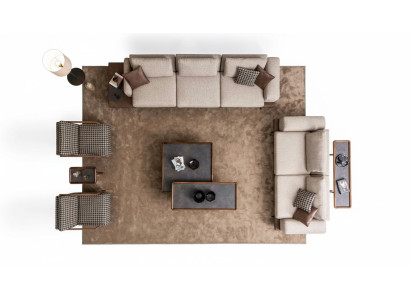 Large Upholstered Seating Group Five-Seater Three-Seater Armchair Living Room Furniture Set