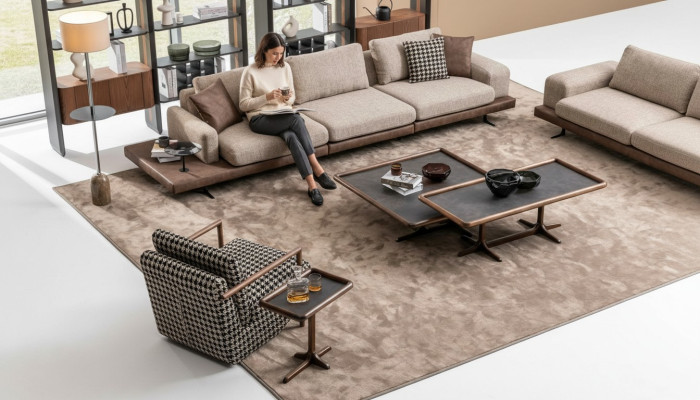 Modern sofa set, living room sofa landscape, five-seater living room sofas