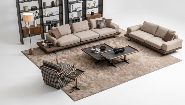 Modern sofa set, living room sofa landscape, five-seater living room sofas