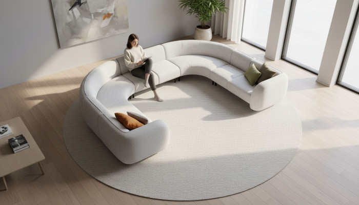 Villa Sofa Corner Sofa L-Shaped Design Upholstered Sofa Style Textile Living Landscape Gray