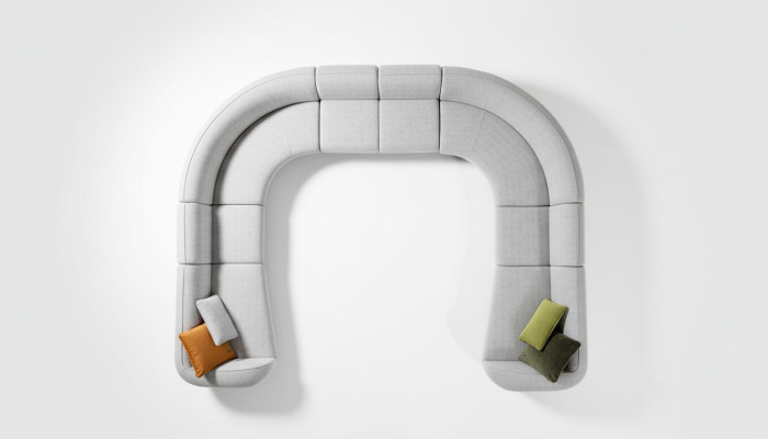Villa Sofa Corner Sofa L-Shaped Design Upholstered Sofa Style Textile Living Landscape Gray