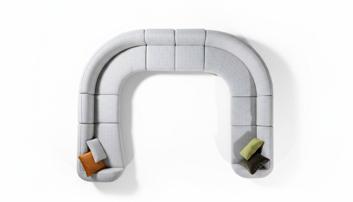 Sofa U-Shape Luxury Living Room Design Modern Textile Living Area Couch