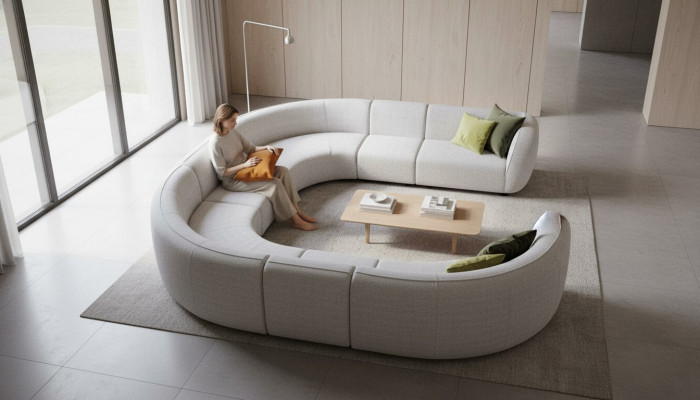 Living landscape seating landscape corner sofa beige sofa modern furniture couch
