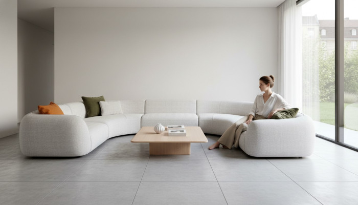 Semi-circular Living Room U-shape Sofa Designer Furniture Textile Sectional Sofas Stylish