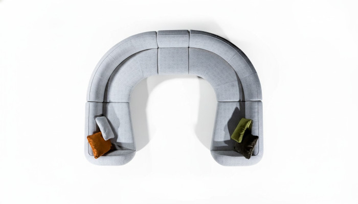 Semi-circular Living Room U-shape Sofa Designer Furniture Textile Sectional Sofas Stylish