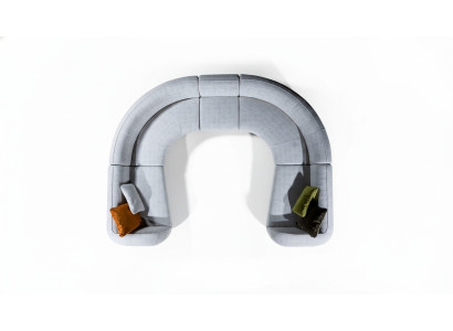 Semi-circular Living Room U-shape Sofa Designer Furniture Textile Sectional Sofas Stylish