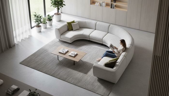 Semi-circular U-shape sofa corner sofa living landscape furniture designer corner couches