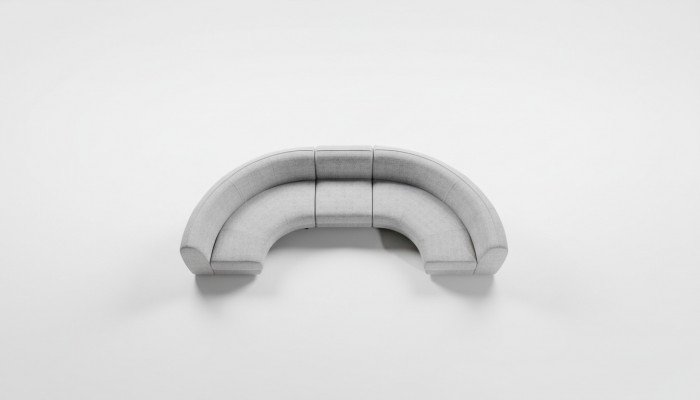 Semi-circular gray corner sofa set textile sofas U-shaped couch modern new
