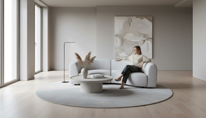 Semi-circular upholstered sofa U-shaped couch living room furniture modern sofa