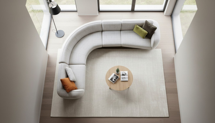Modern designer L-shaped sectional sofa living room furniture