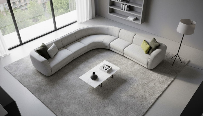 Living room corner sofa luxury L-shaped sofa modern seating area lounge seating group