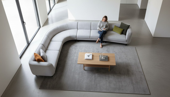 Upholstered Furniture Textile L-Shape Sofa Living Room Corner Relaxation Seating Group Couch