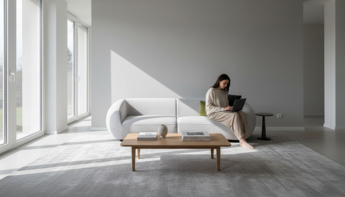 Gray living room upholstered sofa modern textile couches luxury furniture couch