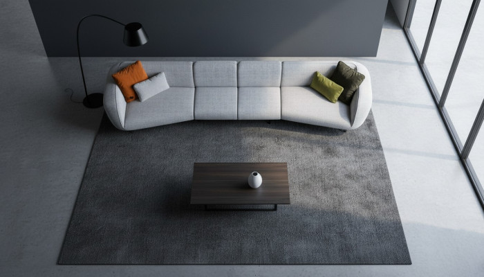 Gray six-seater living room couch upholstered sofa luxury designer furniture