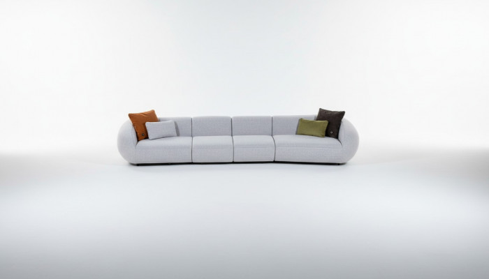 Living room sofa six-seater upholstered furniture luxury designer couch fabric