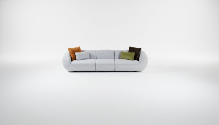 Upholstered Sofa Large Five-Seater Living Room Couch Modern Textile Furniture