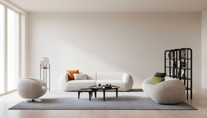 Three-seater sofa set armchair modern living room furniture upholstered sofa set