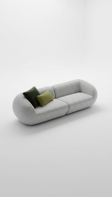 Gray Sofa Set Three-Seater Armchair Set Upholstered Furniture Luxury Design