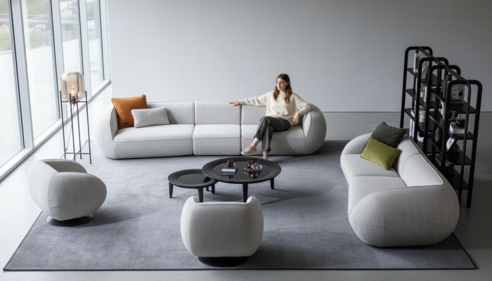 Sofa set living room furniture five-seater four-seater armchair set designer furniture