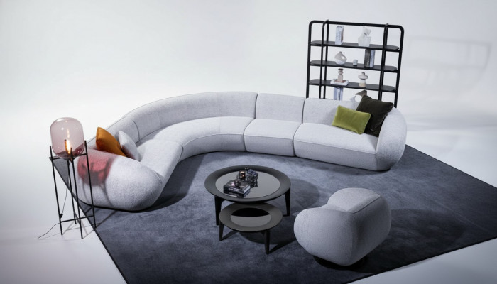 Gray corner sofa set, living room upholstered sofa, luxury corner sofa group, sofa.
