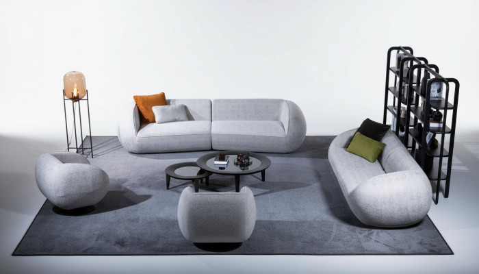 Sofa set lounge seating group three-seater armchair upholstered corner modern