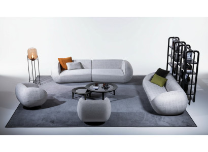 Sofa set lounge seating group three-seater armchair upholstered corner modern