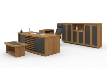 Design office set luxury wood furniture desk cabinet set 4-piece