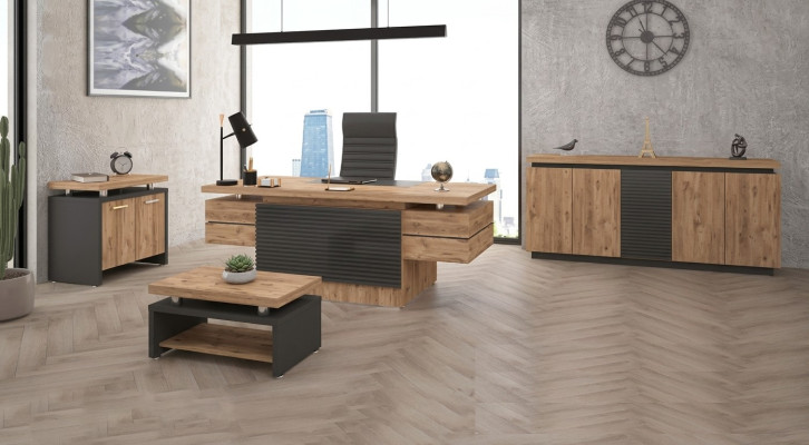 Luxury Office Suite Study Room Furniture Desks Wardrobe 4-piece Set