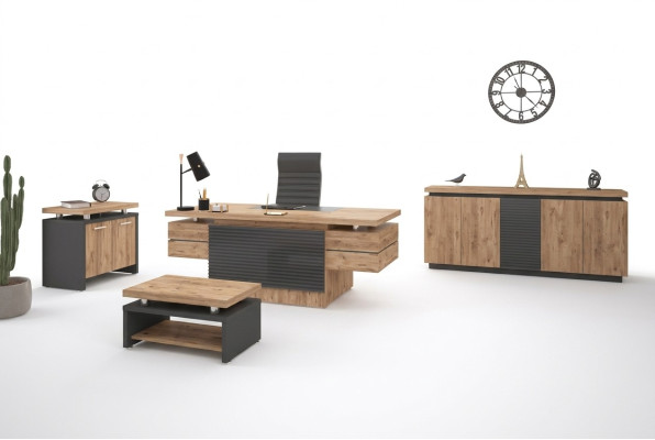 Luxury Office Suite Study Room Furniture Desks Wardrobe 4-piece Set