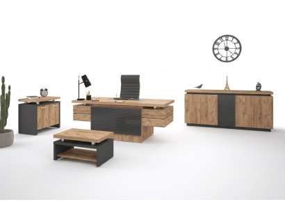 Luxury Office Suite Study Room Furniture Desks Wardrobe 4-piece Set