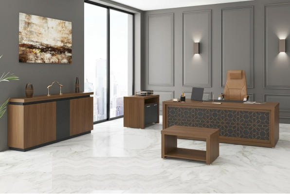 Wooden Furniture Office Set Desk Coffee Table Office Furniture 4-piece Set